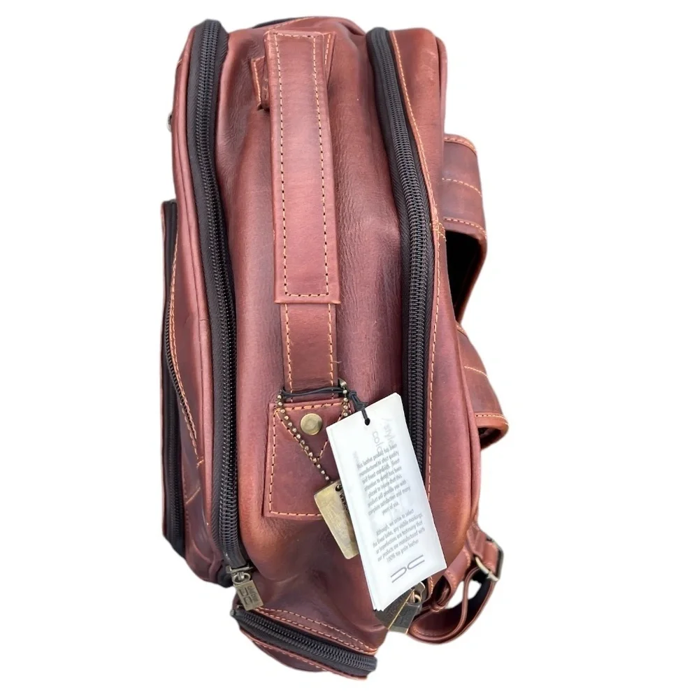 NWT Claire Chase National Championship Legendary Executive Backpack Brown Crease